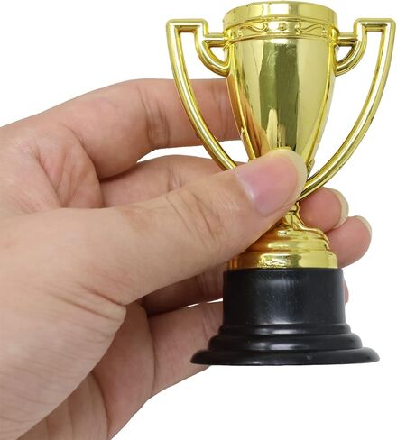 Honbay 12PCS Plastic Gold Mini Trophies Sports Award Trophy Cups for Home School Competition or Sports Party Favor Prop in Saudi Arabia