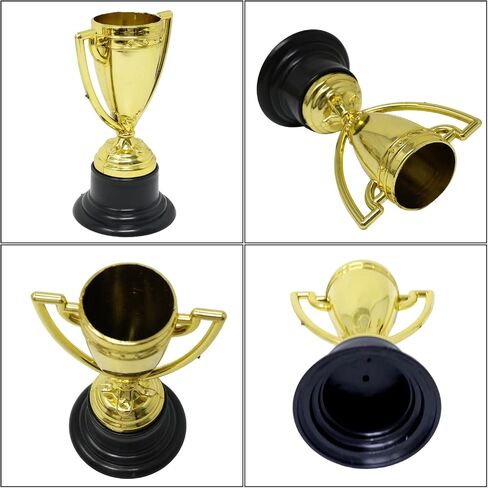 Honbay 12PCS Plastic Gold Mini Trophies Sports Award Trophy Cups for Home School Competition or Sports Party Favor Prop in Saudi Arabia
