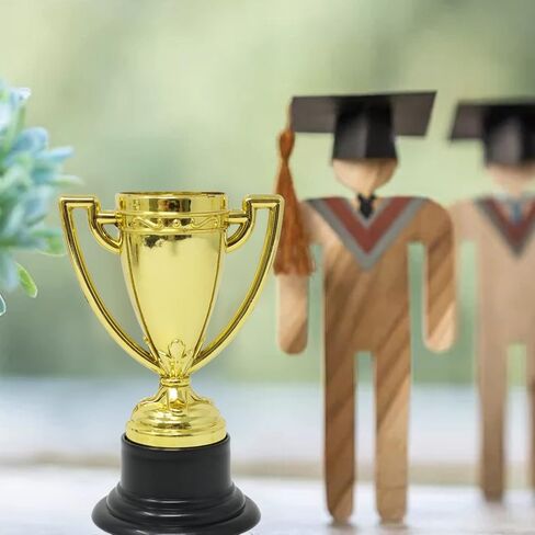 Honbay 12PCS Plastic Gold Mini Trophies Sports Award Trophy Cups for Home School Competition or Sports Party Favor Prop in Saudi Arabia