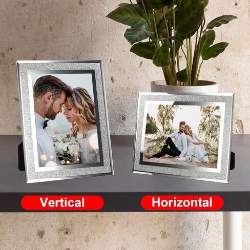 4x6 Picture Frames Set of 2, Glitter Glass Photo Frame for Tabletop Display, Gifts Picture Frame, Horizontally or Vertically in Saudi Arabia