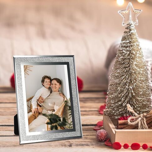 4x6 Picture Frames Set of 2, Glitter Glass Photo Frame for Tabletop Display, Gifts Picture Frame, Horizontally or Vertically in Saudi Arabia