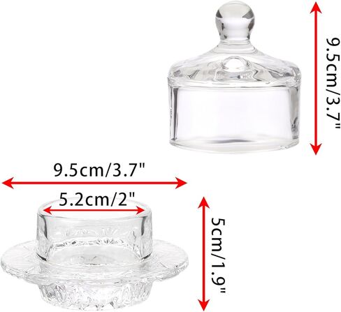 حزمة من طبقين زبدة زجاجيين صغيرين مع غطاء من JUXYES، غطاء زبدة صغير مستدير من الكريستال الشفاف مع غطاء، حافظة زبدة كريستال مزخرفة على سطح الطاولة مع غطاء قبة، أطباق زبدة صغيرة مغطاة بقبة in Kuwait
