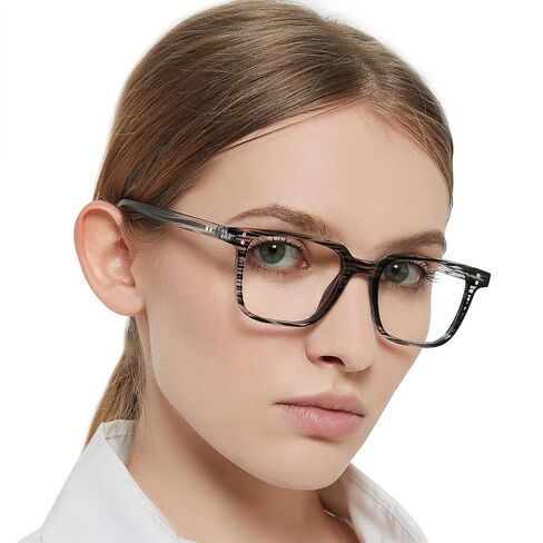 نظارات القراءة MARE AZZURO Blue Light Blocking 6.0 للنساء، قارئات كمبيوتر خفيفة الوزن 6.00 للسيدات الكبيرة، نظارات مكبرة للألعاب باللون الأسود 600 in Kuwait