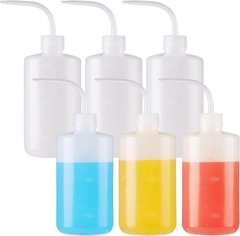 6 قطع 16 أوقية زجاجة غسيل الوشم ضغط، 500 مل LDPE البلاستيك ضغط مختبر غسل زجاجة، زجاجة ماء لاش، لوازم الوشم in Saudi Arabia