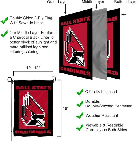 College Flags & Banners Co. Ball State Cardinals New Logo Garden Flag in Saudi Arabia