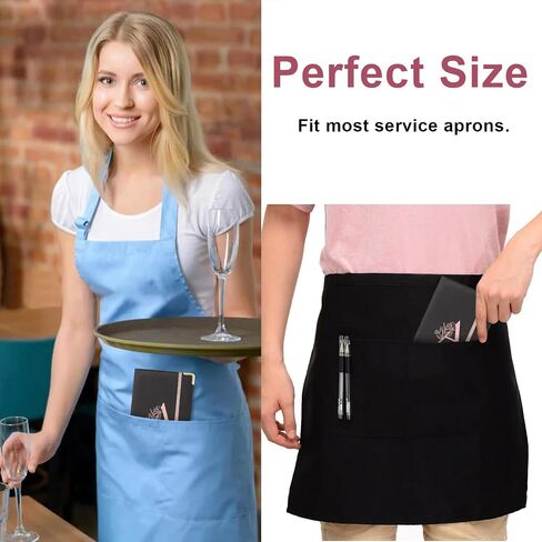 YeeCASE Server Book, Alphabet Waitress Book for Waitress, Leather Waitess Book with Zipper Pocket, Server Manual Checkbook Fits Server Apron (M) in Kuwait