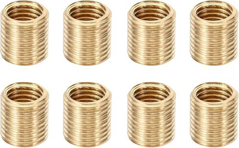 PATIKIL M14xM12x10mm Brass Thread Adapter Reducer Thread Reducing Nuts Insert, 8 Pcs Male to Female Fine Thread Hollow Tube Adapter Connector Pipe Fitting in Saudi Arabia