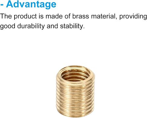 PATIKIL M14xM12x10mm Brass Thread Adapter Reducer Thread Reducing Nuts Insert, 8 Pcs Male to Female Fine Thread Hollow Tube Adapter Connector Pipe Fitting in Saudi Arabia