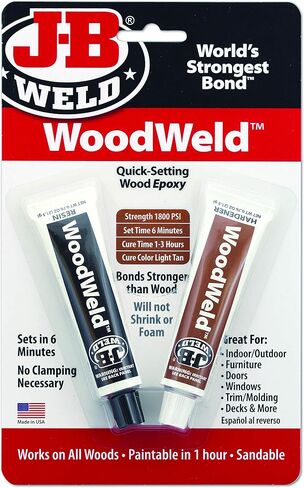 J-B Weld 50151 WoodWeld Epoxy Syringe - Light Tan -.85 fl. oz. in Saudi Arabia