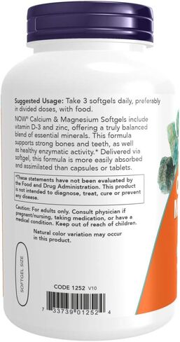 NOW Foods Calcium & Magnesium, 240 Softgel (2 Pack) in Saudi Arabia