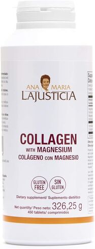 Ana Maria LaJusticia Collagen with Magnesium 180 Tabs - Healthy Teeth, Skin & Bones - Energy-Full - Gluten-Free - Easy-to-Use - Rejuvenates Your Skin & Strengthens Nervous System - from Spain in Saudi Arabia
