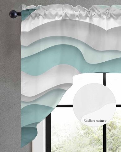 Blue Spring Floral Kitchen Curtains Swag Valance and Tier Curtains Set 24 Inch Length, Rod Pocket Drape Panels Pair Swag Curtains for Bathroom/Cafe/Window Elegant Botanical Summer Flowers Rustic in Saudi Arabia