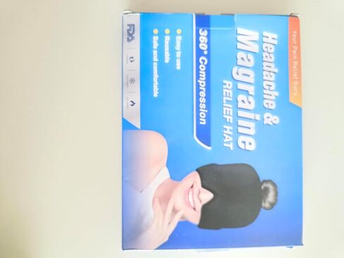 Gel Ice Headache Migraine Relief Hat Cap Hot and Cold Compress Therapy Stretchable Reusable Cold Gel Head Wrap Ice Pack Pad Mask for Tension, Sinus, Insomnia, Fever, Puffy Eyes, Hangover, Black in Saudi Arabia