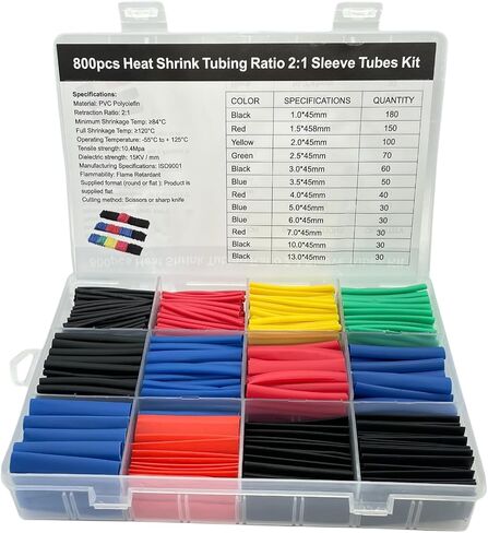 900PCS Wire Heat Shrink Tubing Kit, 2:1 Industrial Heat-Shrink Tubing for Wires, Marine Grade Heat Shrink Wrap, Premium Large Electrical Waterproof Heat Shrink Tape (Black 12 Sizes) in Saudi Arabia