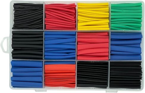 900PCS Wire Heat Shrink Tubing Kit, 2:1 Industrial Heat-Shrink Tubing for Wires, Marine Grade Heat Shrink Wrap, Premium Large Electrical Waterproof Heat Shrink Tape (Black 12 Sizes) in Saudi Arabia
