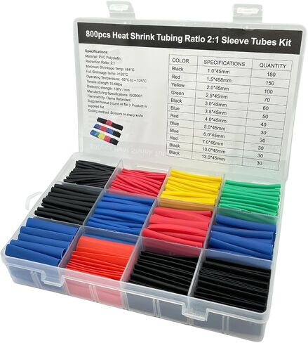 900PCS Wire Heat Shrink Tubing Kit, 2:1 Industrial Heat-Shrink Tubing for Wires, Marine Grade Heat Shrink Wrap, Premium Large Electrical Waterproof Heat Shrink Tape (Black 12 Sizes) in Saudi Arabia