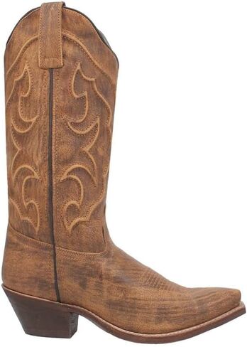 Laredo Womens Reva Snip Toe Casual Boots Mid Calf Low Heel 1-2" - Brown in Kuwait