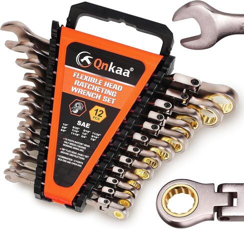 Flexible Ratcheting Wrench Set 12pcs Metric 8-19mm Flex-Head Spanner Gear Ring Ratchet Combination Wrenches Kit with Portable Organizer in Saudi Arabia
