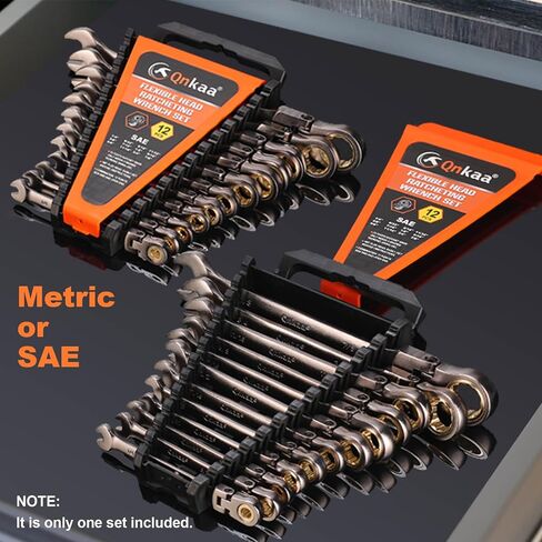 Flexible Ratcheting Wrench Set 12pcs Metric 8-19mm Flex-Head Spanner Gear Ring Ratchet Combination Wrenches Kit with Portable Organizer in Saudi Arabia