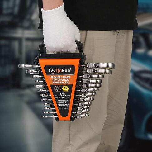 Flexible Ratcheting Wrench Set 12pcs Metric 8-19mm Flex-Head Spanner Gear Ring Ratchet Combination Wrenches Kit with Portable Organizer in Saudi Arabia