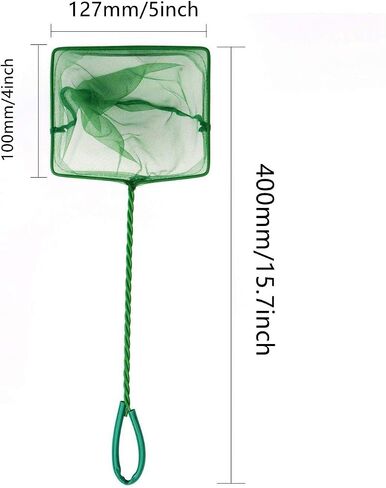 XMHF 3pcs 3" Wide Spiral Handle Metal Frame Fish Tank Nylon Fish Catch Net Aquarium Wire Nylon Mesh Fish Quick Catch Landing Net Green in Saudi Arabia