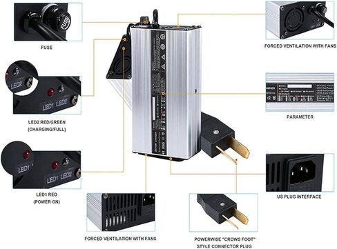 36 Volt 5A Golf Cart Battery Charger Replacement for Club Car DS EZGO TXT Yamaha Fast Charger in Kuwait