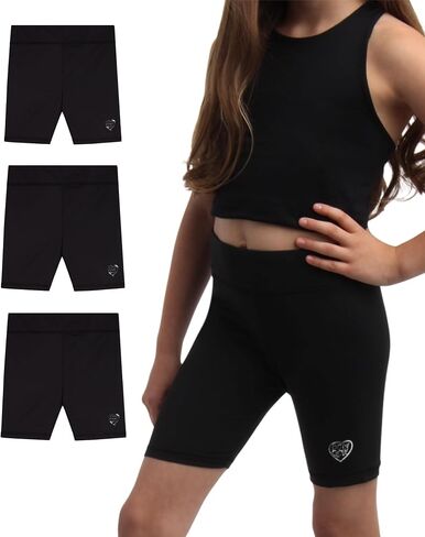 Body Glove Girls' Active Bike Shorts - 3 Pack Performance Under Dress Cartwheel Shorts: Dance Volleyball Yoga Shorts (7-12) in Saudi Arabia