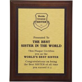 Worlds Greatest Plaques (Best Sister in The World, Gold)