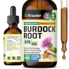Burdock Root Tincture - Antioxidant Support Liquid Supplement - Organic Burdock Root Extract - Alcohol and Sugar Free - Vegan Drops 4 Fl.Oz.