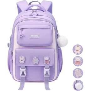 School Backpacks for Girls, Middle Schoolbag Elementary Student Bookbag, Large Casual School Daypacks for Teens Girls (Pink)