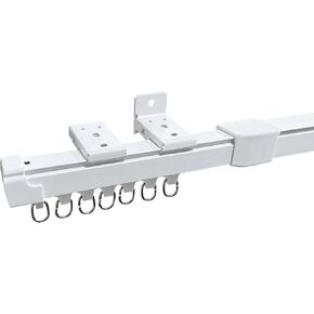 Retractable Wall or Ceiling Mount Curtain Track System for Track Curtains, Telescopic Ceiling Curtain Rail Track Set as Room Divider Curtain Rod， Adjustable Sliding Curtain Track Ceiling Mount 37-73in