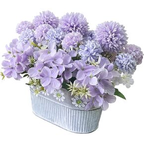 Artificial Hydrangea Potted Flower, Silk Flowers Arrangement for Table Centerpieces Décor, Flower Bouquet for Wedding Decoration, Blue