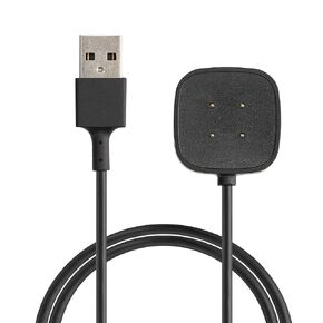 kwmobile USB Cable Charger Compatible with Fitbit Versa 4 / Sense 2 / Versa 3 / Sense Cable - Charging Chord for Smart Watch - Black