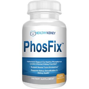 PhosFix 120 pills Phosphorus Binder with Chitosan for Supporting Normal Phosphorus Levels and Kidney Health. Renal Supplement Optimal Health