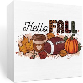 Fall Decor Cow Wooden Box Sign Pumpkin Autumn Harvest Cow Décor Leopard Cow Print Stuff Rustic Thanksgiving Sunflower Farmhouse Desk Decor Decorative Wood Sign Home Office Shelf Table Decoration