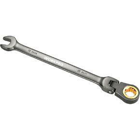 WORKPRO 10mm Flex-Head Ratcheting Combination Wrench, Cr-V Constructed, Nickel Plating, 72-Teeth, 12 Point Design, Metric