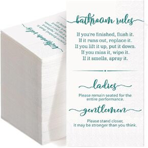 100 Pack Disposable Guest Napkins Towels Bathroom Paper Hand Bathroom Ladies and Gentlemen Soft and Absorbent Decorative Paper Napkins for Bathroom Room Wedding Holiday Birthday Shower Towel(Black)