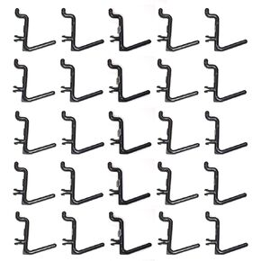 JSP Manufacturing Plastic L Style Peg Board Hook Kit | Garage Tool Craft Jewelry Storage Pegboard Organizer (50, White)
