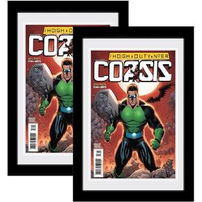 Comic Book Frame with Double Gray mat, 2 Packs, UV Protection, Display for Current Comics up to 6 3/4" x 10 1/4", Fits with Comic Book Bags and Sleeves, Wall or Tabletop Display
