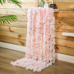 6.5 Feet Wisteria Garland Flower Garlands Faux Wall Flowers Vine Flower Backdrop Flowers Hanging for Wall Arch Garden Home Wedding Decor (Milky White, 60 Packs)