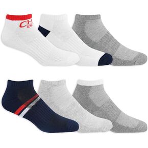 Chaps Men's Athletic Cushioned Performance Low Cut Socks-6 Pairs-Breathable Mesh