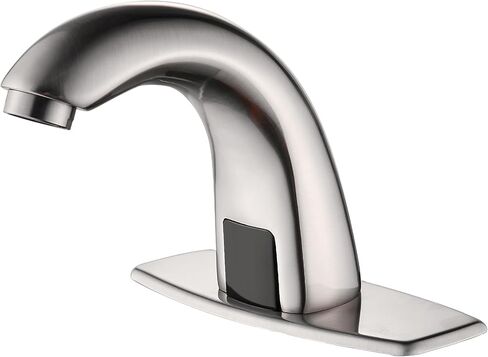 صنبور حوض الحمام الأوتوماتيكي بدون لمس، صنبور الحمام مع لوحة السطح، البطارية أو المكونات الإضافية، مستشعر الحركة التلقائي التجاري، خلاط ساخن وبارد، صنبور نحاسي صلب، فتحة واحدة أو 3 فتحات، كروم in Kuwait