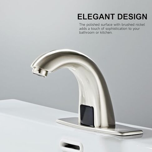 صنبور حوض الحمام الأوتوماتيكي بدون لمس، صنبور الحمام مع لوحة السطح، البطارية أو المكونات الإضافية، مستشعر الحركة التلقائي التجاري، خلاط ساخن وبارد، صنبور نحاسي صلب، فتحة واحدة أو 3 فتحات، كروم in Kuwait