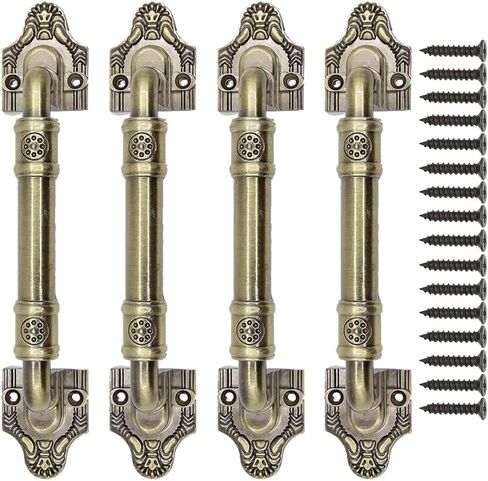 Sliding Barn Door Pull Handle Hardware for Wooden Garden Gate Shed Cabinet Door Large Wooden Door Handle Antique doorknob Vintage Door Handle (2, Bronze Tone7.87in) in Saudi Arabia