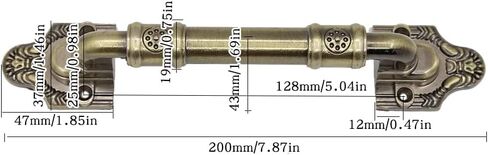 Sliding Barn Door Pull Handle Hardware for Wooden Garden Gate Shed Cabinet Door Large Wooden Door Handle Antique doorknob Vintage Door Handle (2, Bronze Tone7.87in) in Saudi Arabia