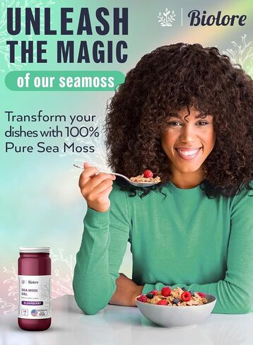 Biolore Sea Moss Gel Elderberry 16Oz Made in USA Supercharge Your Health Raw Wildcrafted Irish Seamoss - Essential Vitamins & Minerals - Antioxidant-Rich Vegan Superfood for Immune Support in Saudi Arabia