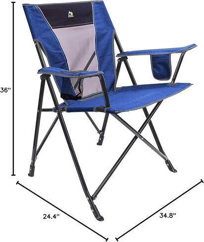 كرسي التخييم جي سي آي كومفورت برو للتخييم في الهواء الطلق | كرسي قابل للطي مع مساند للذراعين متينة وحامل مشروبات وحقيبة حمل محمولة - رمادي بيوتر منقط in Kuwait