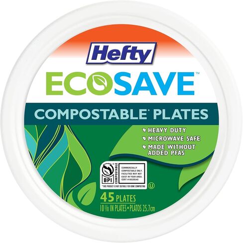 Hefty ECOSAVE Compostable Paper Plates, 8-3/4 Inch, 60 Count in Saudi Arabia
