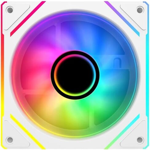 SAMA YF1203 Reverse PC Fan 120mm ARGB Case Cooler Fan، مرآة إنفينيتي - PWM - حزمة واحدة بيضاء in Kuwait