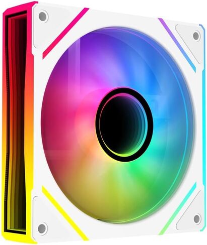 SAMA YF1203 Reverse PC Fan 120mm ARGB Case Cooler Fan,Infinity Mirror - PWM - Single Pack White in Saudi Arabia